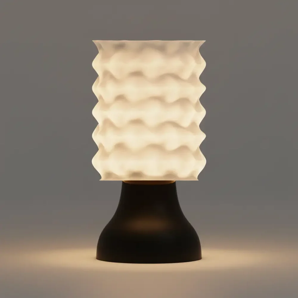 Rippled-Table Lamp-On